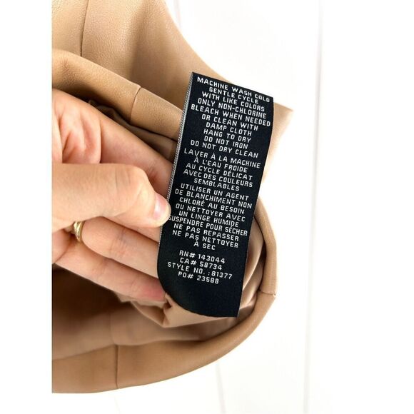 NWT 7 For All Mankind 7FAM Faux Leather Vest Tan - Picture 8 of 9